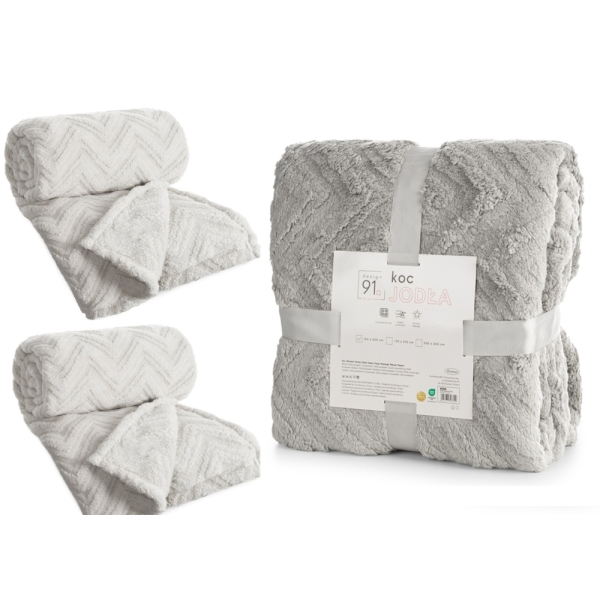 Jasno Szare Narzuty na kanape i fotele Jodełka