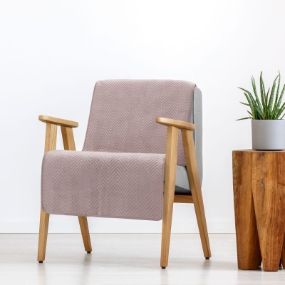 Narzuty na kanape i fotele Welwet 170x210, 2x70x160 Pudrowy róż