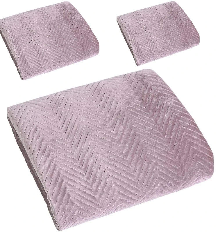 Narzuty na kanape i fotele Welwet 170x210, 2x70x160 Pudrowy