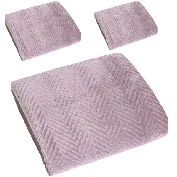 Narzuty na kanape i fotele Welwet 170x210, 2x70x160 Pudrowy 