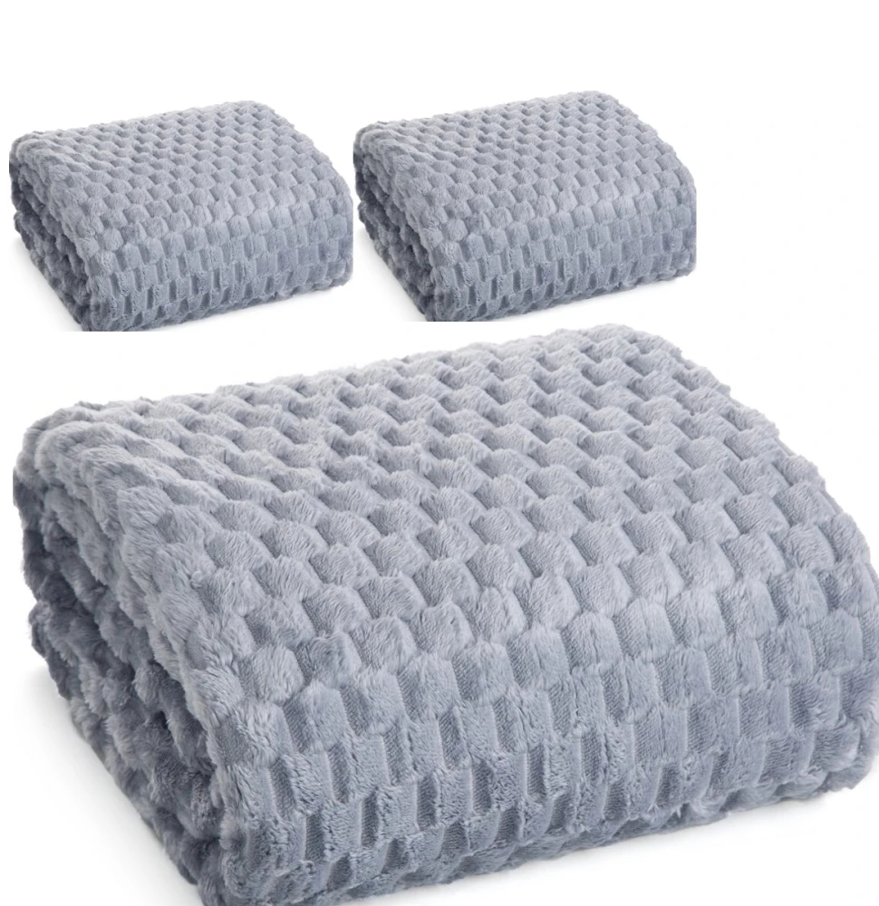 Jasno Szare Narzuty na Kanape i fotele 170x210 + 2 x 70x160