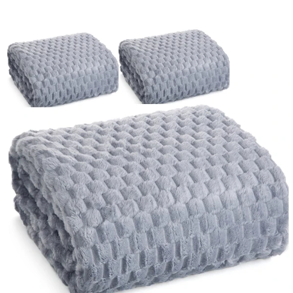 Jasno Szare Narzuty na Kanape i fotele 170x210 + 2 x 70x160 