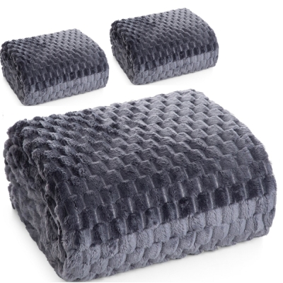 Ciemno Szare Narzuty na Kanape i fotele 170x210 + 2 x 70x160 Cindy