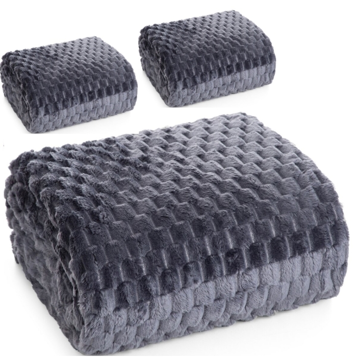 Ciemno Szare Narzuty na Kanape i fotele 170x210 + 2 x 70x160 Cindy Ciemno Szare Narzuty na Kanape i fotele 170x210 + 2 x 70x160 Cindy