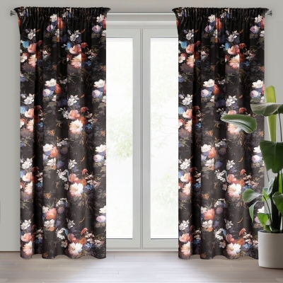 ZASŁONA GOTOWA KAREN NA TAŚMIE 140 X 270 CM CZARNY