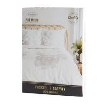 KOMPLET POŚCIELI SATYNOWEJ PREMIUM27 140 X 200 CM BIAŁY