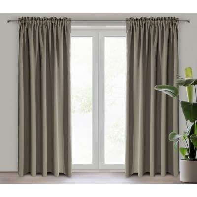 ZASŁONA GOTOWA D91 PARISA NA TAŚMIE 135 X 270 CM CIEMNOBEŻOWY