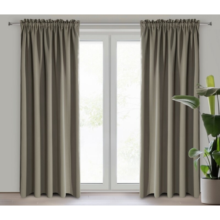 ZASŁONA GOTOWA D91 PARISA NA TAŚMIE 135 X 270 CM CIEMNOBEŻOWY