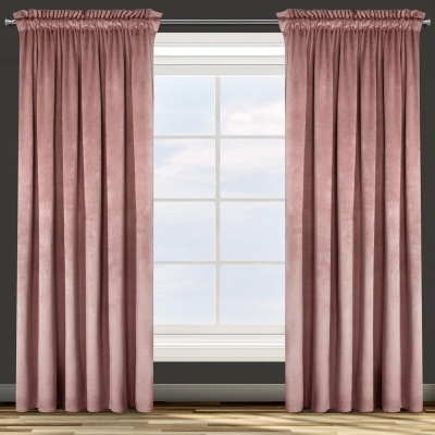ZASŁONA GOTOWA D91 ROSA NA TAŚMIE 140 X 270 CM CIEMNORÓŻOWY