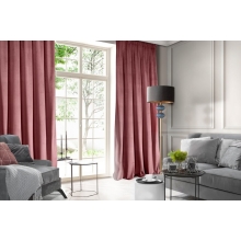 ZASŁONA GOTOWA D91 ROSA NA TAŚMIE 140 X 270 CM CIEMNORÓŻOWY