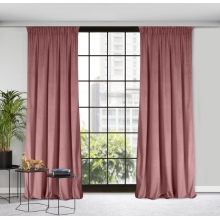 ZASŁONA GOTOWA D91 ROSA NA TAŚMIE 140 X 270 CM CIEMNORÓŻOWY