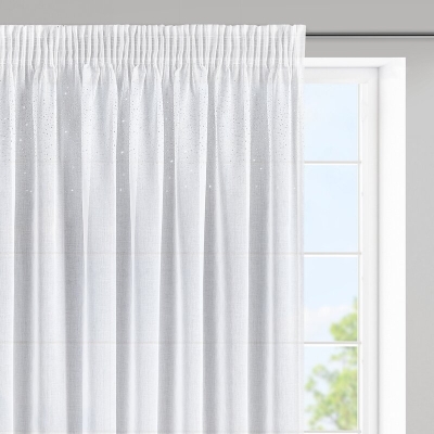 FIRANA GOTOWA NADINE NA TAŚMIE 400 X 145 CM BIAŁY