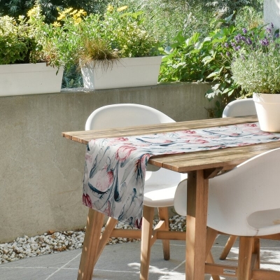 OBRUS GARDEN 40 X 180 CM BIAŁY