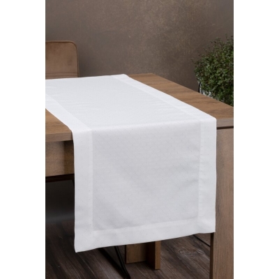OBRUS ELLEN 40 X 140 CM BIAŁY
