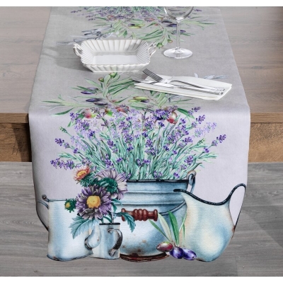 OBRUS SUMMER1 40 X 140 CM JASNOSZARY