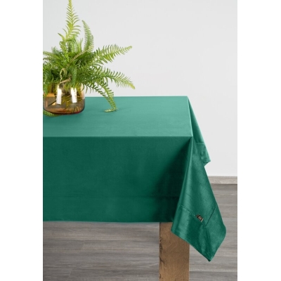 OBRUS VELVET 145 X 220 CM CIEMNOZIELONY