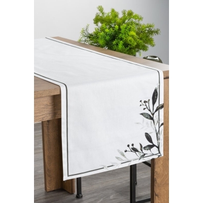 OBRUS NATU 4 40 X 180 CM BIAŁY