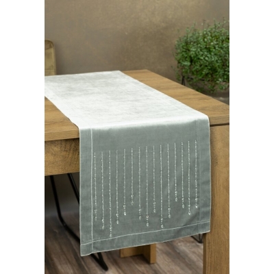 OBRUS ROYAL 3 35 X 220 CM SREBRNY