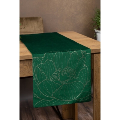 OBRUS BLINK 13 35 X 140 CM CIEMNOZIELONY
