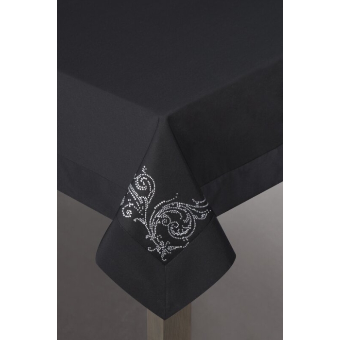 OBRUS DEKORACYJNY 160 X 300 CM CZARNY