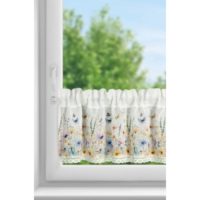 FIRANA GOTOWA ROZALIE NA TAŚMIE 150 X 30 CM BIAŁY
