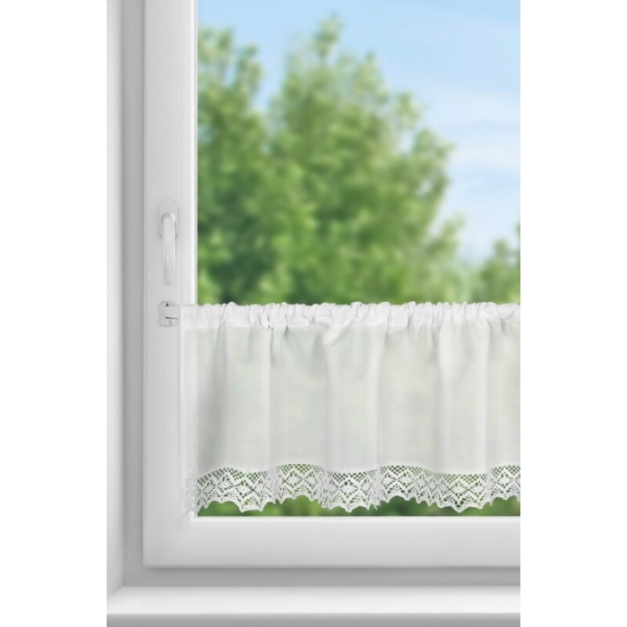 FIRANA GOTOWA CLARIE NA TAŚMIE 150 X 30 CM BIAŁY