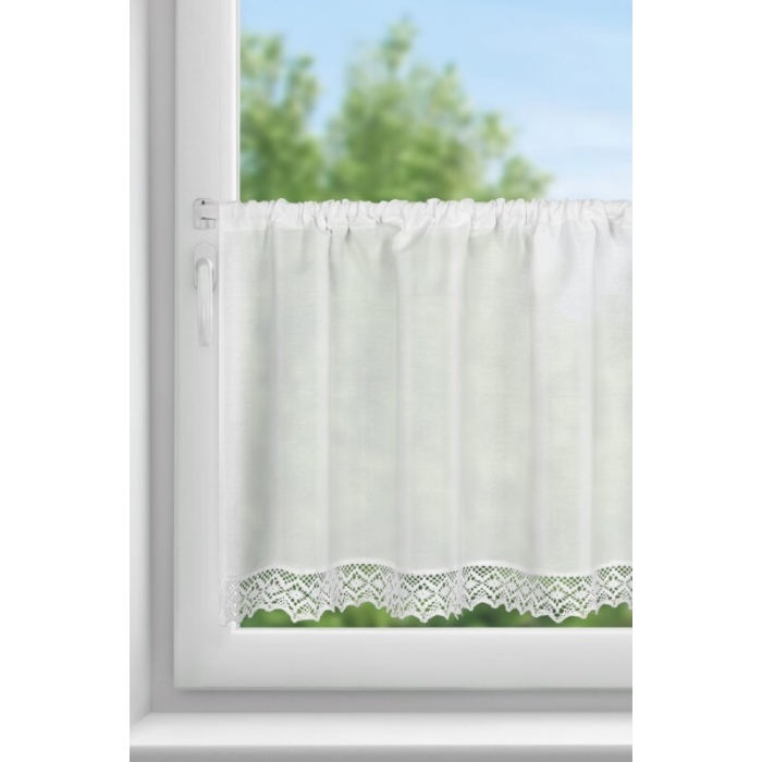 FIRANA GOTOWA CLARIE NA TAŚMIE 150 X 60 CM BIAŁY