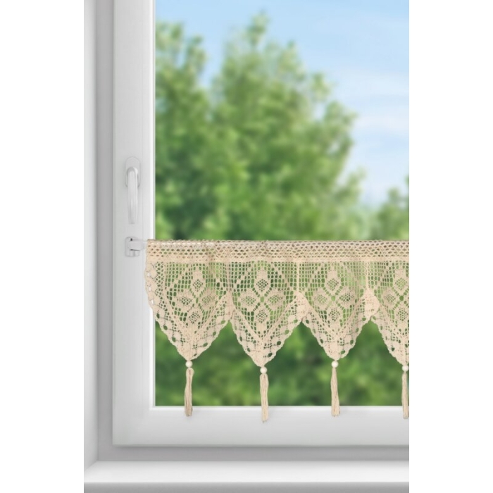 FIRANA GOTOWA MARTHA NA TAŚMIE 150 X 30 CM JASNOBEŻOWY
