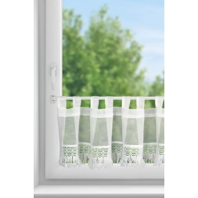 FIRANA GOTOWA ROXANA NA SZELKACH 30 X 150 CM BIAŁY