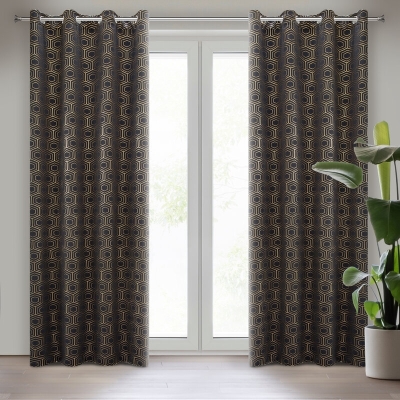 ZASŁONA GOTOWA KAJA 135 X 250 CM CZARNY