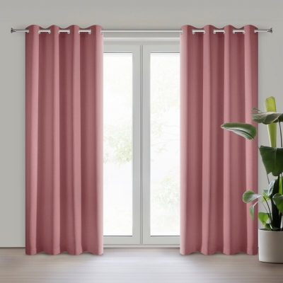 ZASŁONA GOTOWA RITA 140 X 250 CM CIEMNORÓŻOWY
