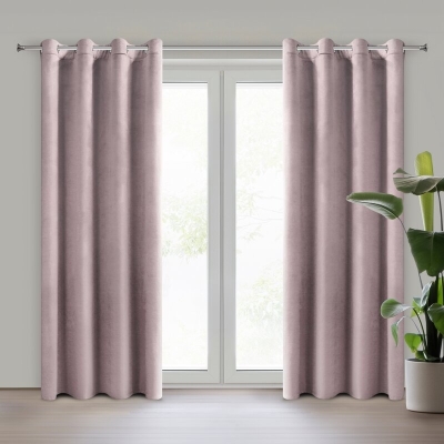 ZASŁONA GOTOWA D91 ROSA 140 X 250 CM PUDROWY RÓŻ