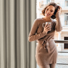 ZASŁONA GOTOWA SELINA NA TAŚMIE 140 X 270 CM CIEMNOBEŻOWY