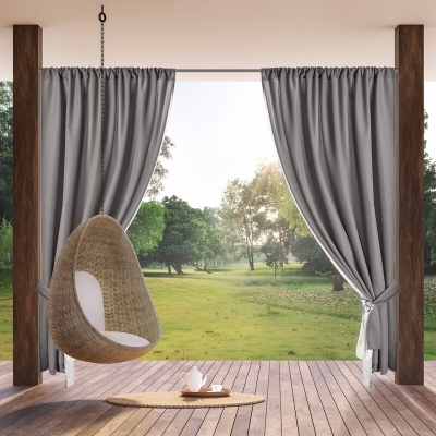 ZASŁONA GOTOWA GARDEN NA TAŚMIE 155 X 200 CM STALOWY