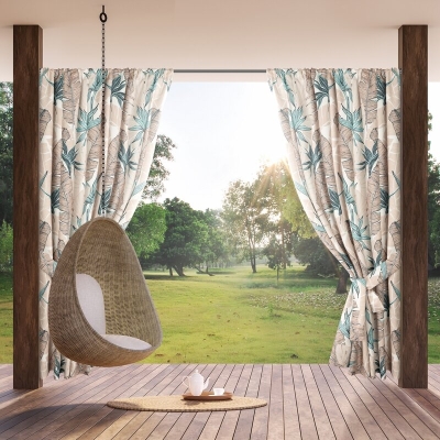 ZASŁONA GOTOWA GARDEN 8 NA TAŚMIE 155 X 200 CM BEŻOWY