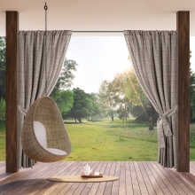 ZASŁONA GOTOWA GARDEN 10 NA TAŚMIE 155 X 200 CM BRĄZOWY