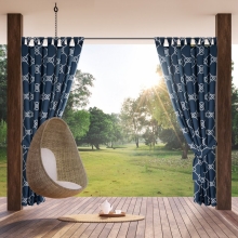 ZASŁONA GOTOWA GARDEN 14 NA SZELKACH 155 X 200 CM GRANATOWY