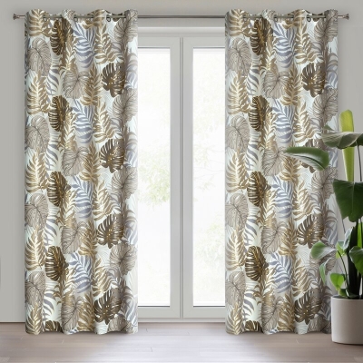 ZASŁONA GOTOWA D91 KORFU 140 X 250 CM BRĄZOWY