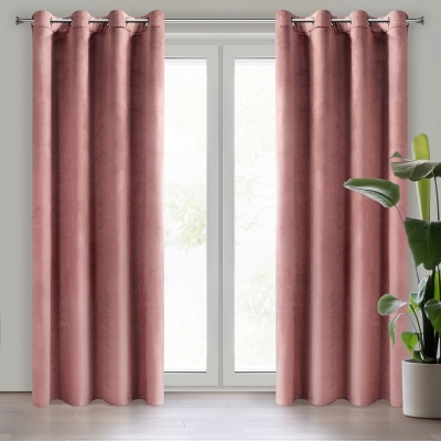ZASŁONA GOTOWA D91 ROSA 140 X 250 CM CIEMNORÓŻOWY