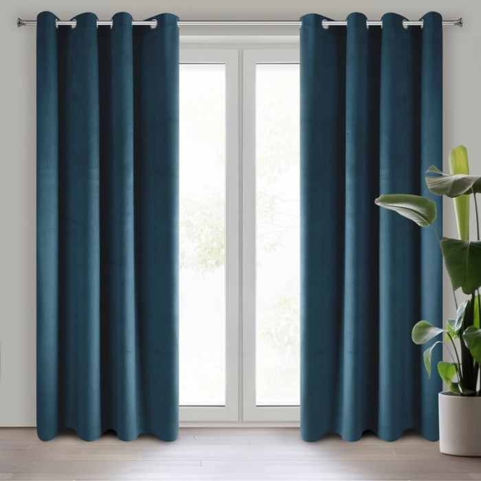 ZASŁONA GOTOWA PIERRE 140 X 250 CM GRANATOWY