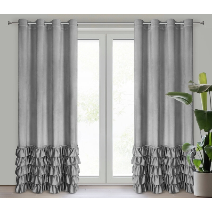ZASŁONA GOTOWA CARLI 140 X 250 CM SREBRNY