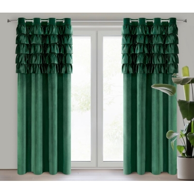 ZASŁONA GOTOWA AURA 140 X 250 CM CIEMNOZIELONY