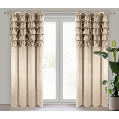 ZASŁONA GOTOWA AURA 140 X 250 CM CIEMNOBEŻOWY