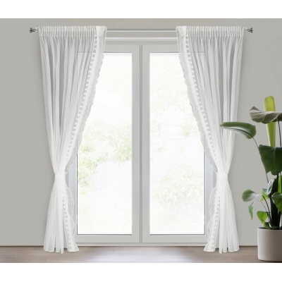 FIRANA GOTOWA LARISA NA TAŚMIE 140 X 270 CM BIAŁY