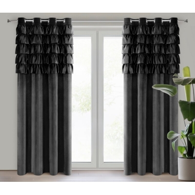 ZASŁONA GOTOWA AURA 140 X 250 CM CZARNY