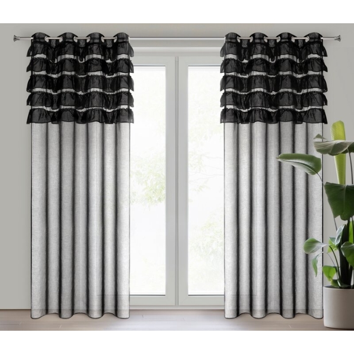 FIRANA GOTOWA AURA 140 X 250 CM CZARNY