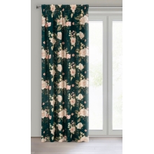 ZASŁONA GOTOWA ROSE NA TAŚMIE 135 X 270 CM CIEMNOZIELONY