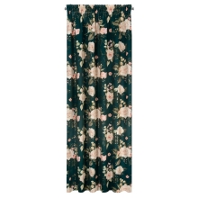 ZASŁONA GOTOWA ROSE NA TAŚMIE 135 X 270 CM CIEMNOZIELONY
