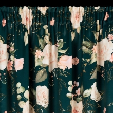 ZASŁONA GOTOWA ROSE NA TAŚMIE 135 X 270 CM CIEMNOZIELONY