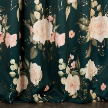ZASŁONA GOTOWA ROSE NA TAŚMIE 135 X 270 CM CIEMNOZIELONY